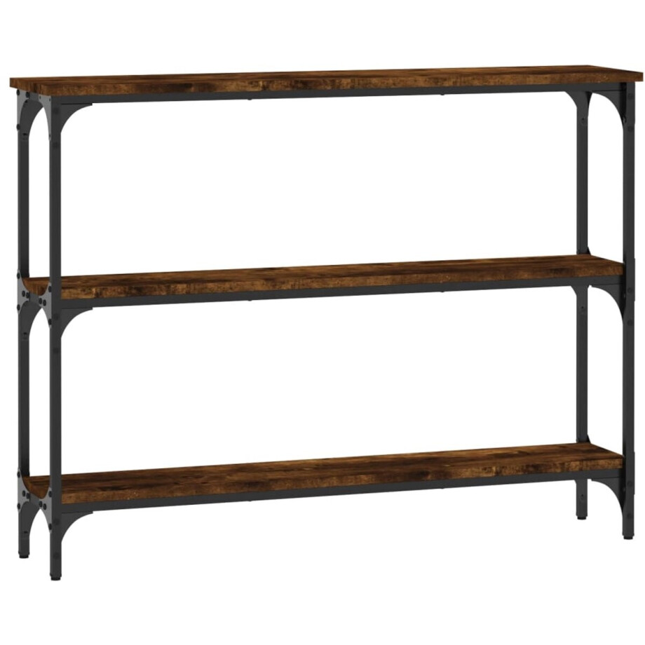 vidaXL - Wandtafel - 100x22,5x75 - cm - bewerkt - hout - gerookt - eikenkleurig afbeelding 1