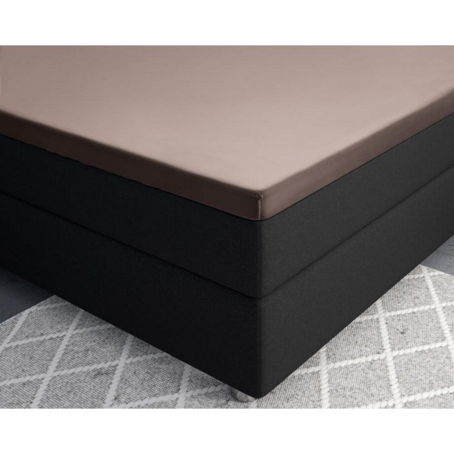 Primaviera Deluxe Satijnen - Topper Hoeslaken - 160 x 200 - Taupe afbeelding 1