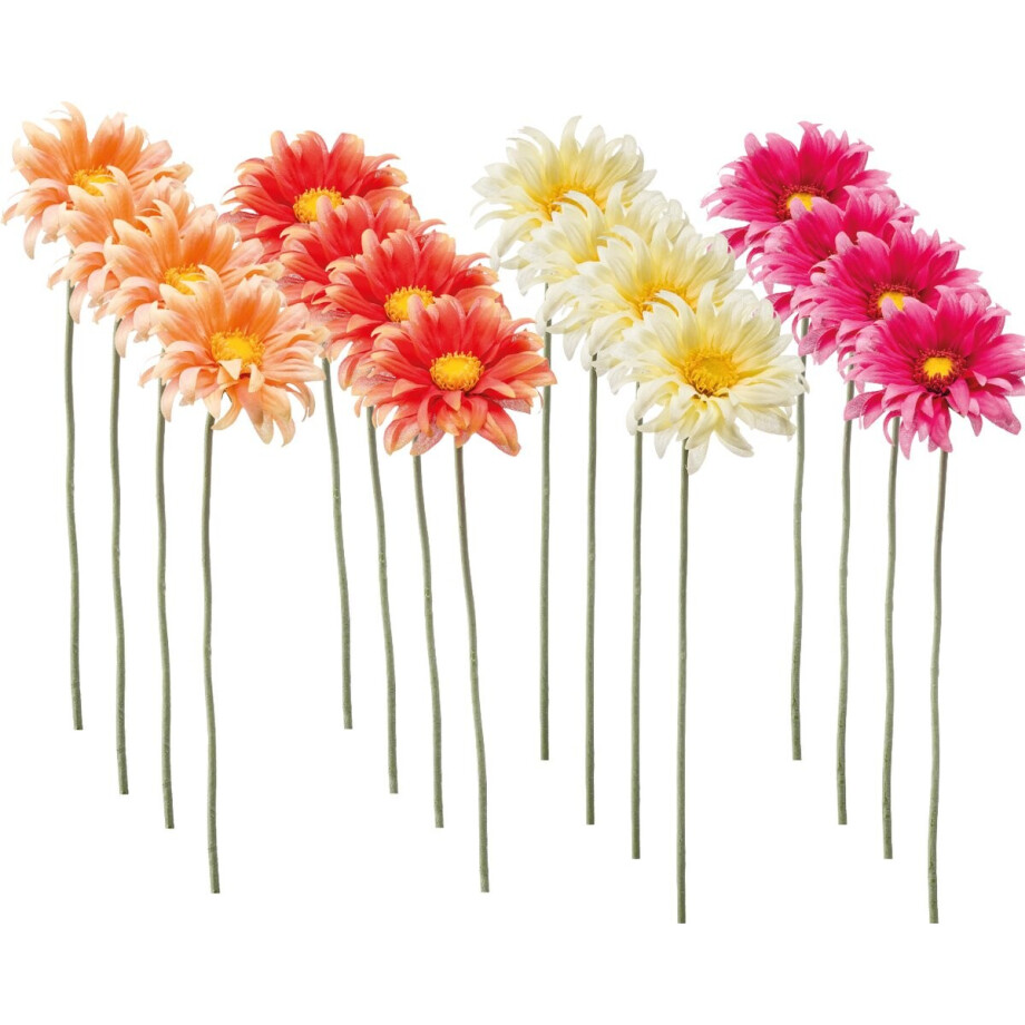 Emerald - Kunstbloem Gerbera Mini 50cm - Set van 16 - Kunstplant voor binnen afbeelding 1