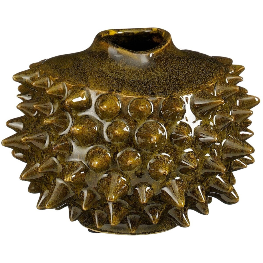 Mica Decorations Vaas Spike - Keramiek - Groen - 21 x 16 x 21 cm (BxHxD) Mica Decorations Vaas Spike - Keramiek - Groen - 21 x 16 x 21 cm (BxHxD) afbeelding 1