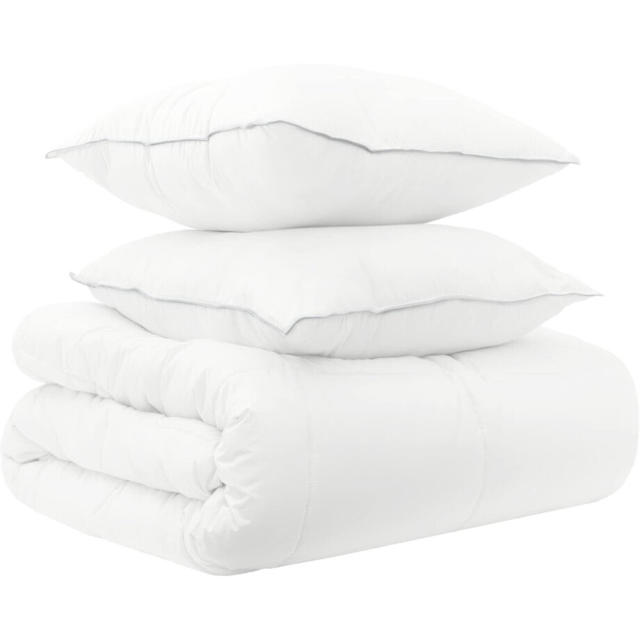 vidaXL - Deken - Set - 3 - st - 200 - x - 220 - cm - Alle - seizoenen - Bamboe - Wit afbeelding 1