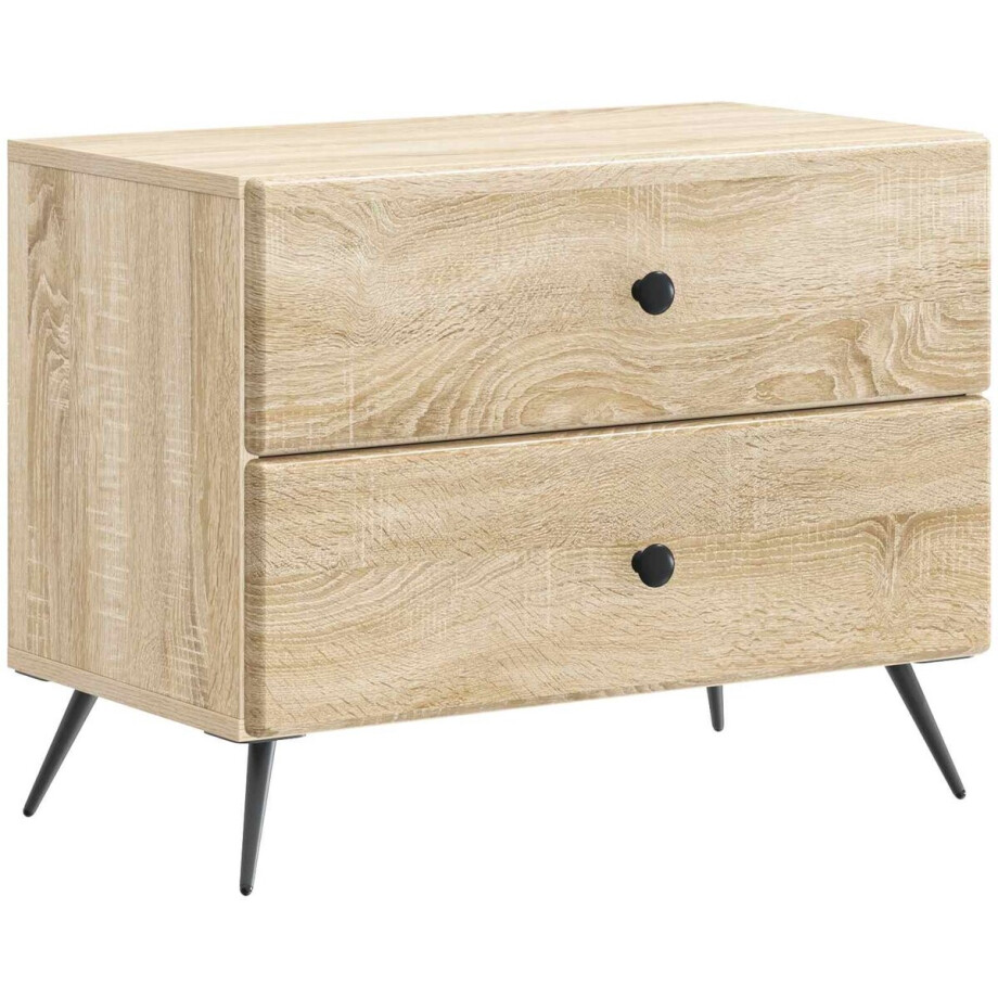 vidaXL - Nachtkastje - Sonoma - Eiken - 62 - x - 34,5 - x - 47,5 - cm - Bewerkt - hout afbeelding 1