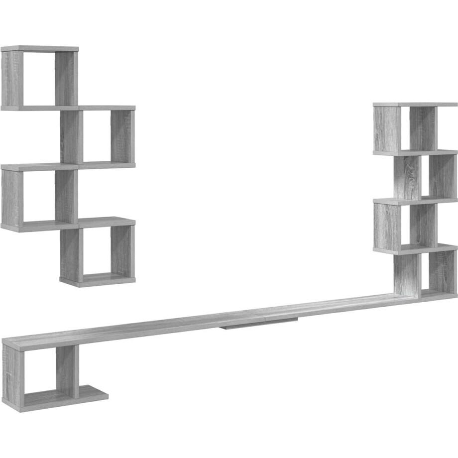 vidaXL - Wandgemonteerd - TV - Rek - Grijs - Sonoma - 200 - x - 15 - x - 94 - cm vidaXL - Wandgemonteerd - TV - Rek - Grijs - Sonoma - 200 - x - 15 - x - 94 - cm afbeelding 1