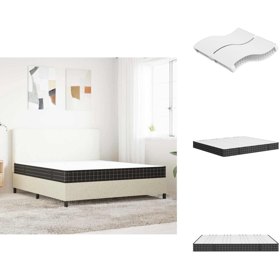 vidaXL Binnenveringmatras - Binnenveringmatrassen - Tweepersoonsmatras - Tweepersoons Matras - Binnenveringmatras middelhard 180x200 cm afbeelding 1