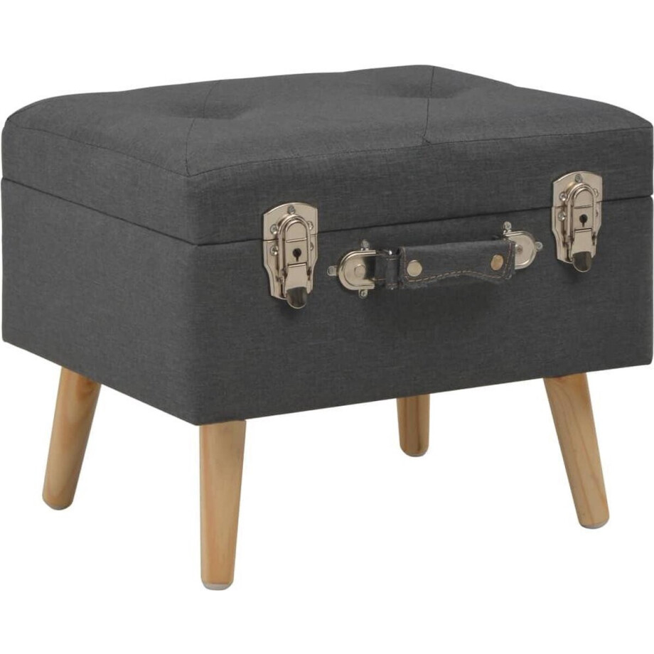 vidaXL - Opbergkruk - 40 - cm - stof - donkergrijs vidaXL - Opbergkruk - 40 - cm - stof - donkergrijs afbeelding 1