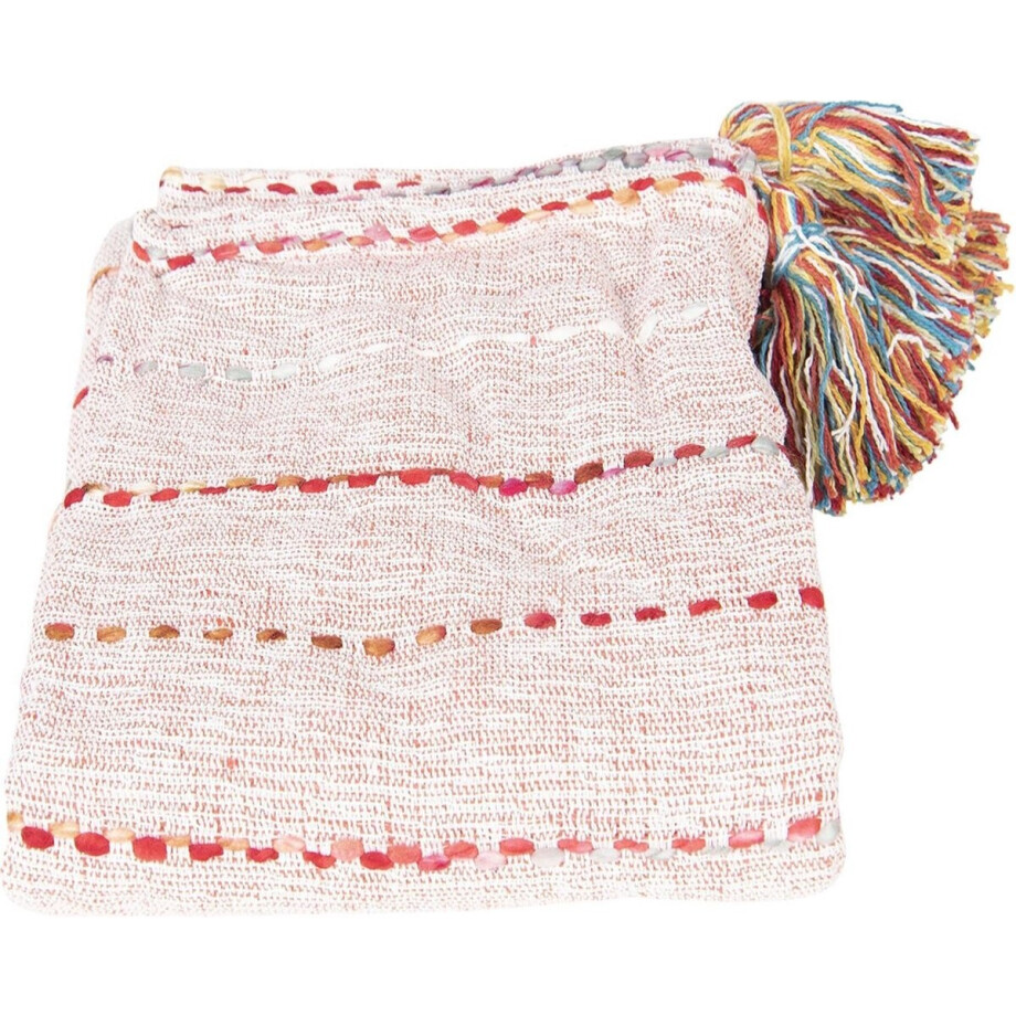 Clayre & Eef Plaid KT060.084 125*150 cm - Meerkleurig Katoen  Deken  Kleed  Dekentje afbeelding 1