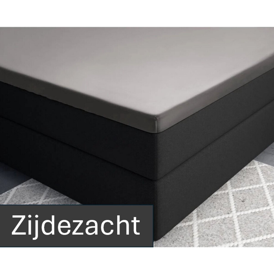 Premium katoen/satijn hoeslaken grijs - 90x200 (eenpersoons) - zacht en ademend - luxe en chique uitstraling - subtiele glans - ideale pasvorm Premium katoen/satijn hoeslaken grijs - 90x200 (eenpersoons) - zacht en ademend - luxe en chique uitstraling - subtiele glans - ideale pasvorm afbeelding 1