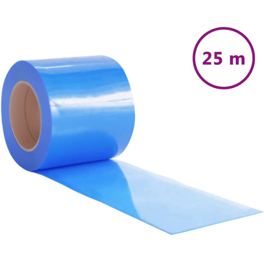 vidaXL - Deurgordijn - 200x1,6 - mm - 25 - m - PVC - blauw afbeelding 1