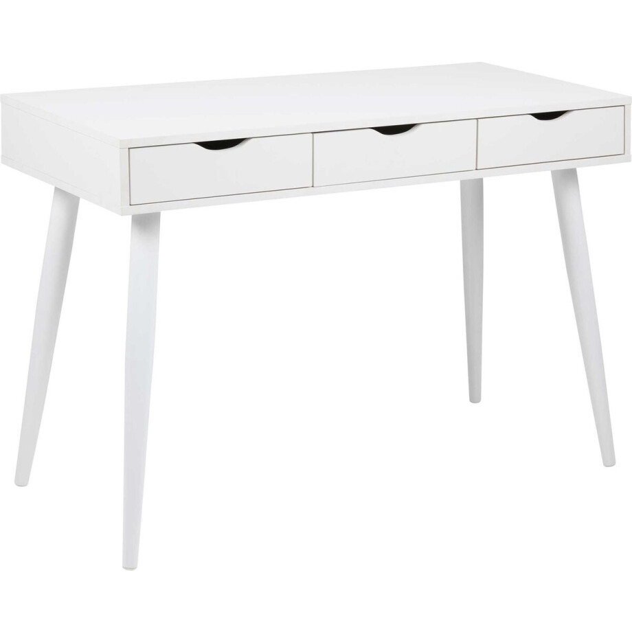 Sidetable/bureau Jupiter 110 Cm 3 Lades - Wit - Actona - Secretaire - Wit - MDF afbeelding 1