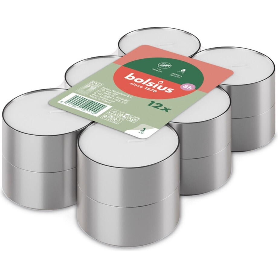 Bolsius - Maxi - Theelichten - 12 stuks per verpakking - Brickpack afbeelding 1