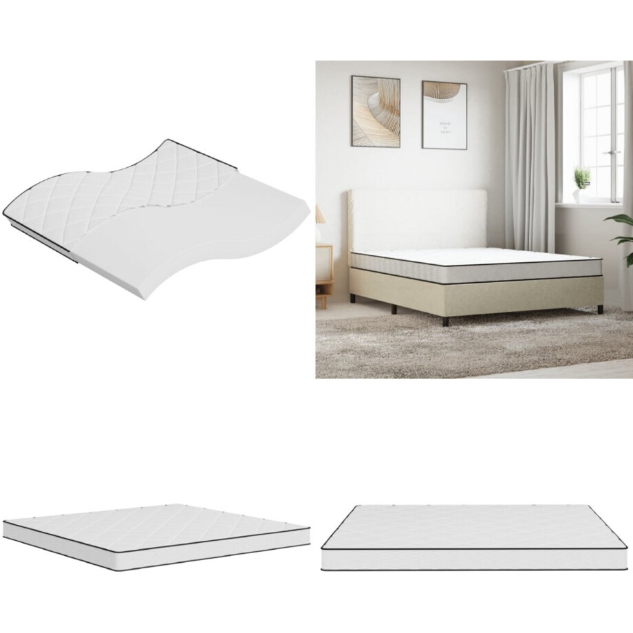 vidaXL Schuimmatras middelzacht 180x200 cm - Schuimmatras - Schuimmatrassen - Tweepersoonsmatras - Foam Matras afbeelding 1