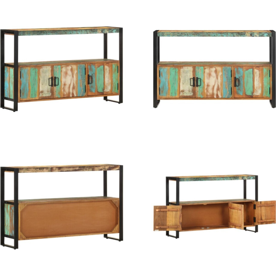 vidaXL Dressoir 120x30x75 cm massief gerecycled hout - Dressoir - Dressoirs - Kast - Kasten afbeelding 1