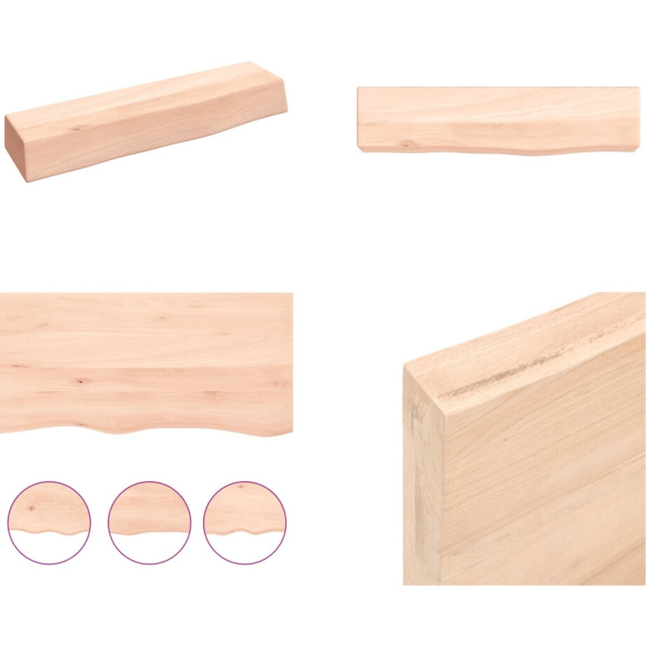 vidaXL Wandschap 40x10x6 cm onbehandeld massief eikenhout - Wandschap - Wandschappen - Wandplank - Wandrek vidaXL Wandschap 40x10x6 cm onbehandeld massief eikenhout - Wandschap - Wandschappen - Wandplank - Wandrek afbeelding 1