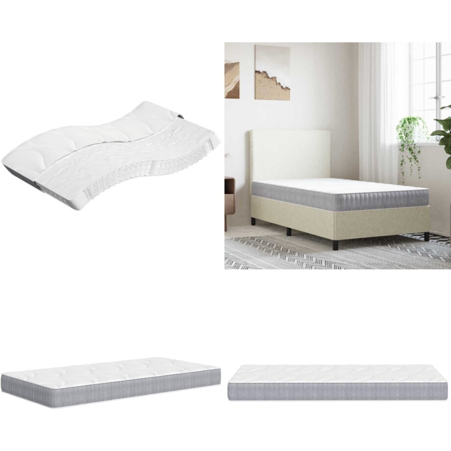 vidaXL Pocketveringmatras middelhard 100x200 cm - Pocketveringmatras - Pocketveringmatrassen - Matras Pocketvering - Matras Pocketveren afbeelding 1