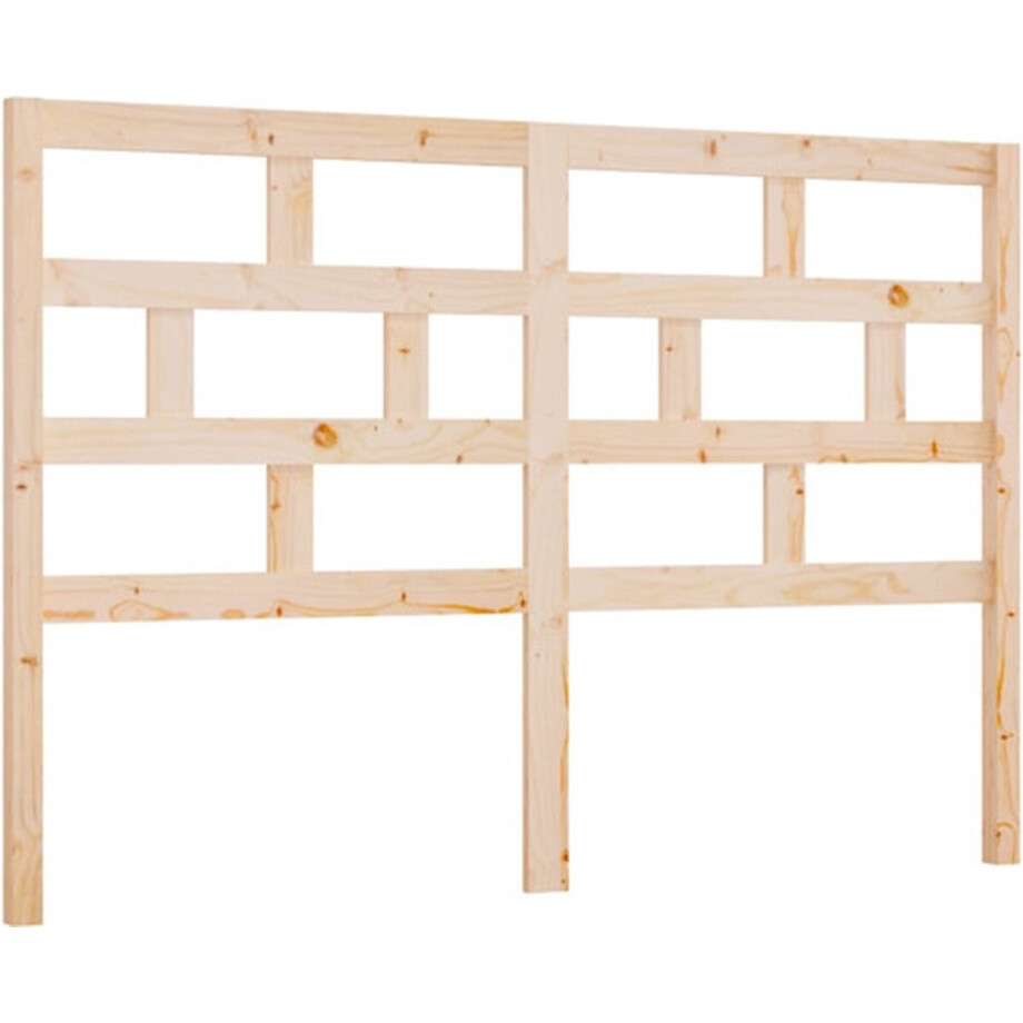 vidaXL - Hoofdbord - 126x4x100 - cm - massief - grenenhout afbeelding 1