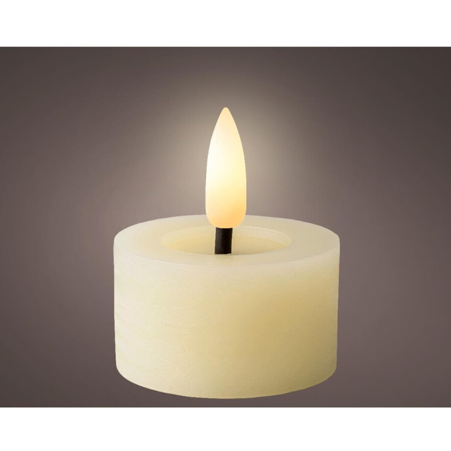 LED Theelichtset wax crème Ø4,4xH5,2cm afbeelding 1