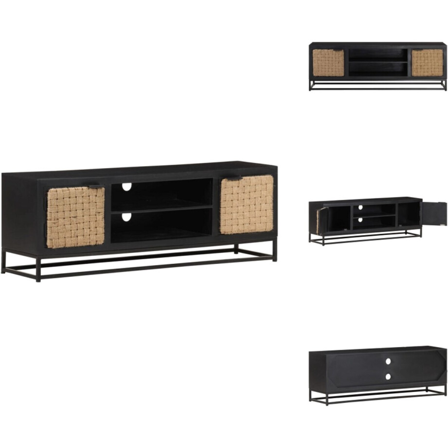 vidaXL Tv-kast - Tv-kasten - Televisiekast - Televisiekasten - Tv-meubel120x30x40 cm massief mangohout afbeelding 1