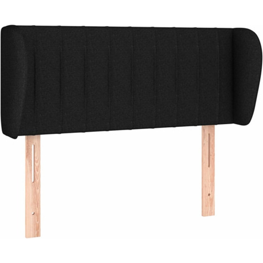 vidaXL - Hoofdbord - met - randen - 103x23x78/88 - cm - stof - zwart afbeelding 1