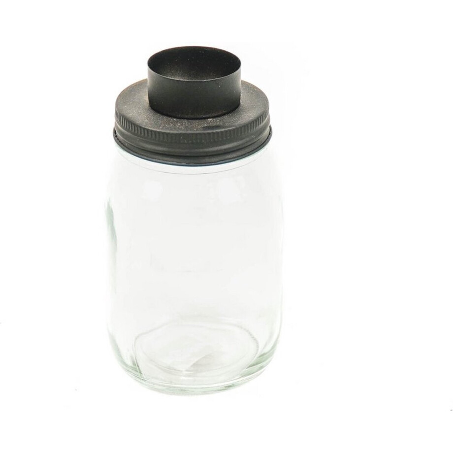 HV Theelicht Pot - Zwart-8x8x15 cm afbeelding 1