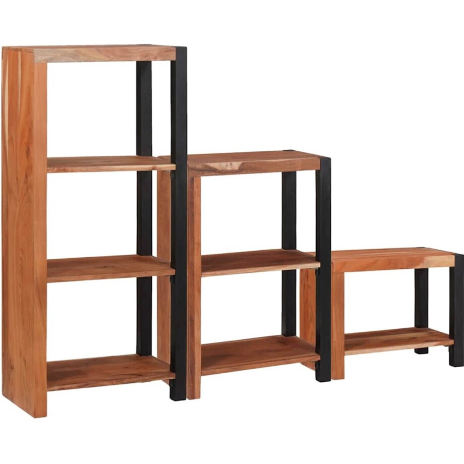 vidaXL - Boekenplank - 3 - pcs - Bruin - 50 - x - 30 - x - 110 - cm - Massief - Acacia - Hout vidaXL - Boekenplank - 3 - pcs - Bruin - 50 - x - 30 - x - 110 - cm - Massief - Acacia - Hout afbeelding 1