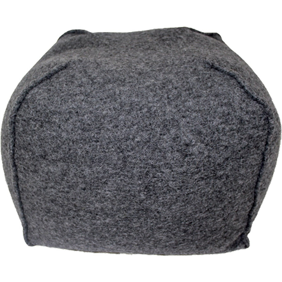 Poef Fluffy Cooked Wool Donker Grijs-296 afbeelding 1