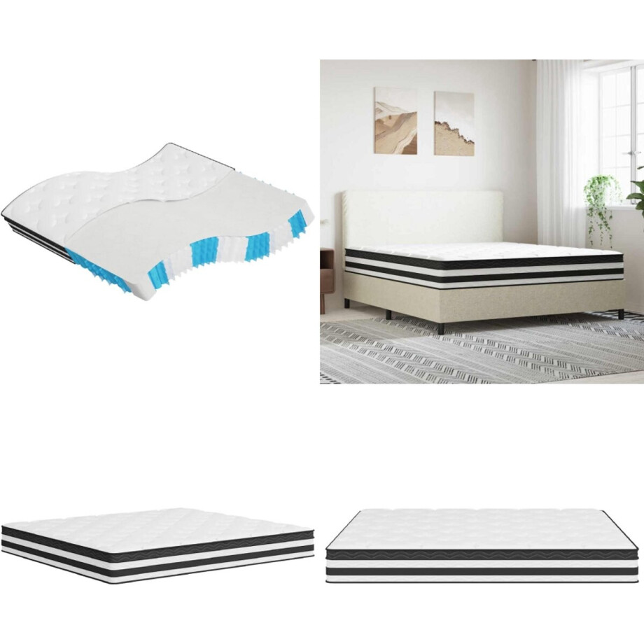 vidaXL Pocketveringmatras middelhard 180x200 cm - Pocketveringmatras - Pocketveringmatrassen - Matras Pocketvering - Matras Pocketveren afbeelding 1