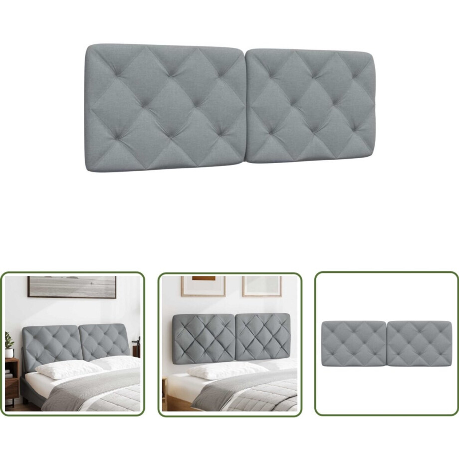 vidaXL Hoofdkussen - Hoofdbordkussens - Hoofdbordkussen 140 cm stof lichtgrijs - Hoofdbekleding - Slaapkamerdecoratie - Decoratief Kussen vidaXL Hoofdkussen - Hoofdbordkussens - Hoofdbordkussen 140 cm stof lichtgrijs - Hoofdbekleding - Slaapkamerdecoratie - Decoratief Kussen afbeelding 1