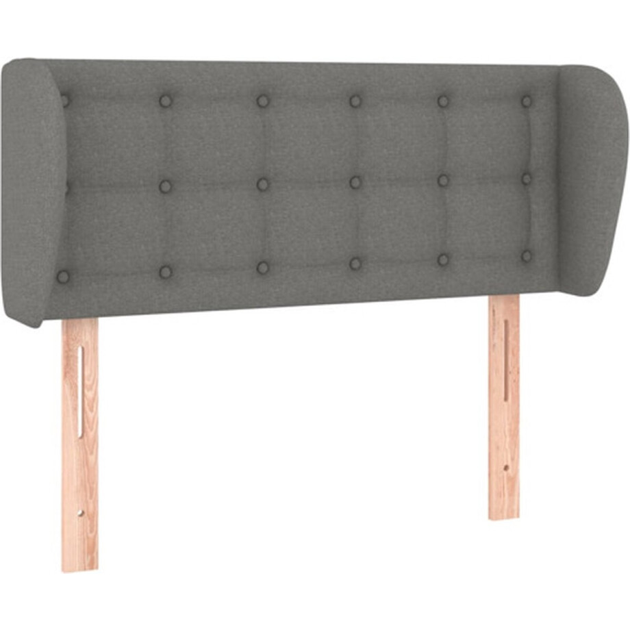 vidaXL - Hoofdbord - met - randen - 103x23x78/88 - cm - stof - donkergrijs afbeelding 1