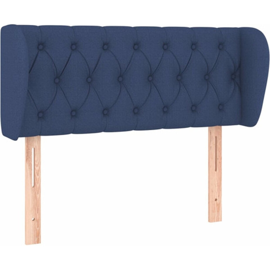 vidaXL - Hoofdbord - met - randen - 103x23x78/88 - cm - stof - blauw afbeelding 1