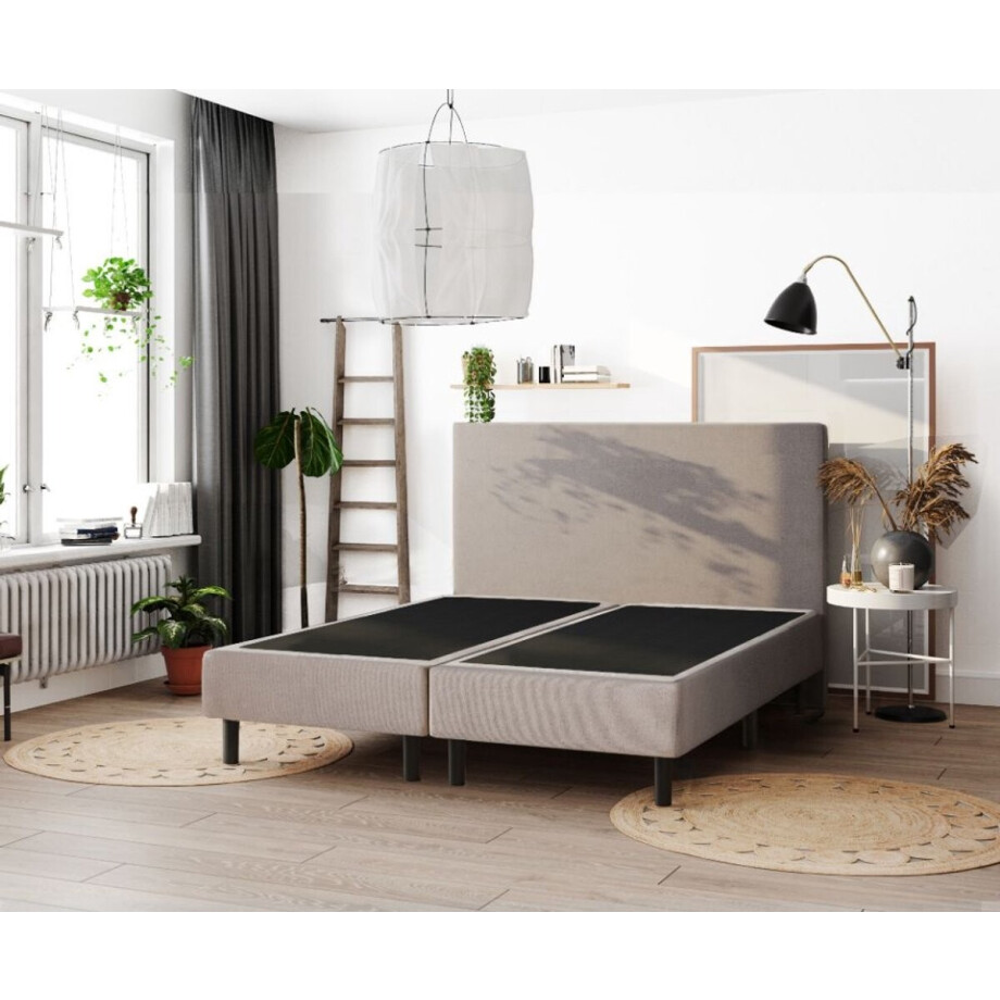 Studio - Boxspring - Pieter met geïntegreerde topper - 180x210 cm - Beige afbeelding 1