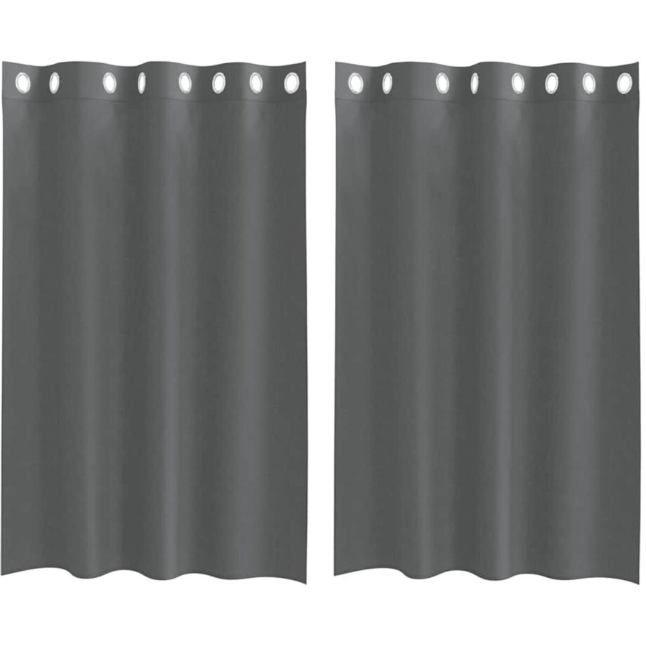 vidaXL - Gordijnen - voile - met - doorvoertules - 2 - st - 140x175 - cm - donkergrijs vidaXL - Gordijnen - voile - met - doorvoertules - 2 - st - 140x175 - cm - donkergrijs afbeelding 1
