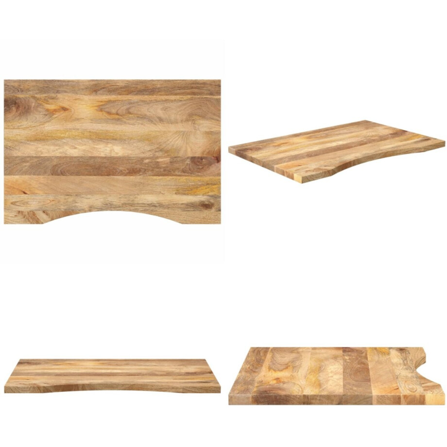 vidaXL Bureaublad met ronding 80x50x2,5 cm massief ruw mangohout - Bureaublad - Bureaubladen - Tafelblad - Vervangend Tafelblad vidaXL Bureaublad met ronding 80x50x2,5 cm massief ruw mangohout - Bureaublad - Bureaubladen - Tafelblad - Vervangend Tafelblad afbeelding 1