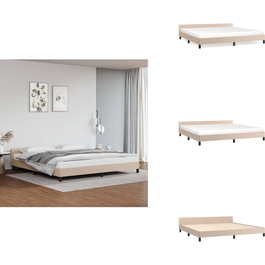 vidaXL Bedframe Met Hoofdbord - Bedframes Met Hoofdborden - Bedframe - Bed - Bedframe met hoofdeinde zonder matras Cappuccino 200x200 cm vidaXL Bedframe Met Hoofdbord - Bedframes Met Hoofdborden - Bedframe - Bed - Bedframe met hoofdeinde zonder matras Cappuccino 200x200 cm afbeelding 1