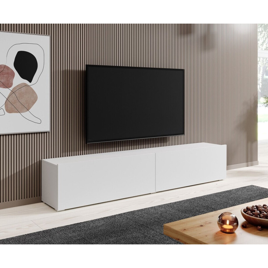 Meubella - TV-Meubel Asilento - Mat wit - 180 cm afbeelding 1