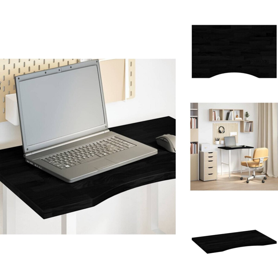 vidaXL Bureaublad - Bureaubladen - Vervangend Tafelblad - Meubelpaneel - Bureaublad rechthoekig 80x60x2,5 cm eikenhout donkerbruin afbeelding 1