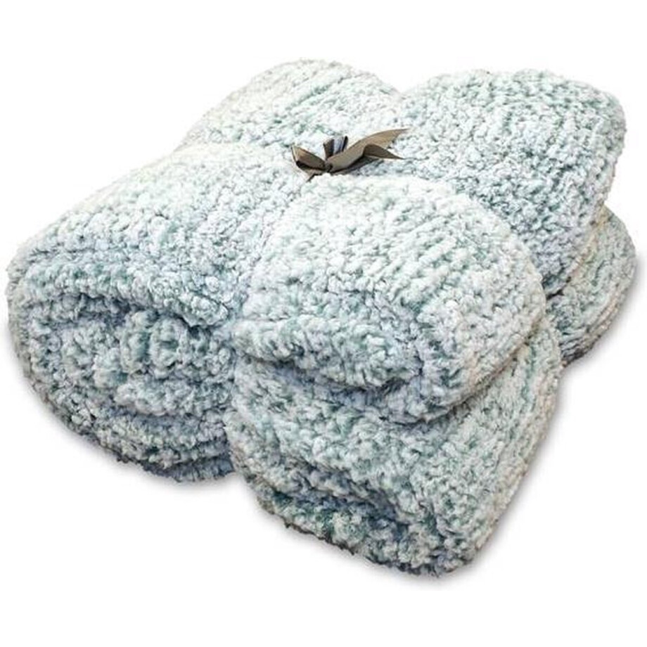 Unique Living Knut - Fleece Plaid - 150x200 cm - Mineral Blue afbeelding 1
