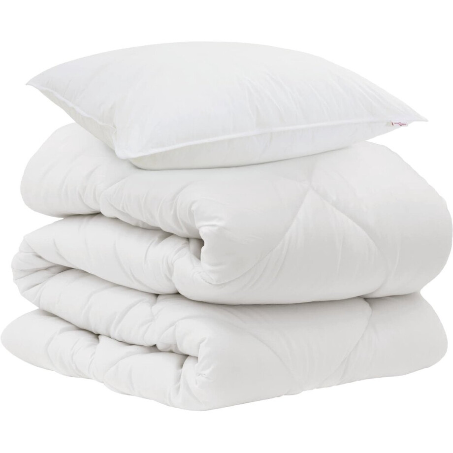 vidaXL - Dekbed - met - kussen - 2 - pcs - Wit - Microvezel vidaXL - Dekbed - met - kussen - 2 - pcs - Wit - Microvezel afbeelding 1