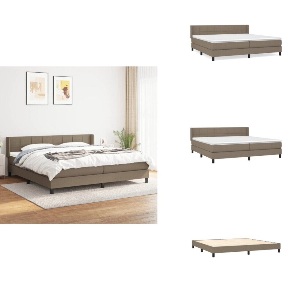 vidaXL Boxspring - Boxsprings - Bed - Slaapmeubel - Boxspring met matras stof taupe 200x200 cm vidaXL Boxspring - Boxsprings - Bed - Slaapmeubel - Boxspring met matras stof taupe 200x200 cm afbeelding 1