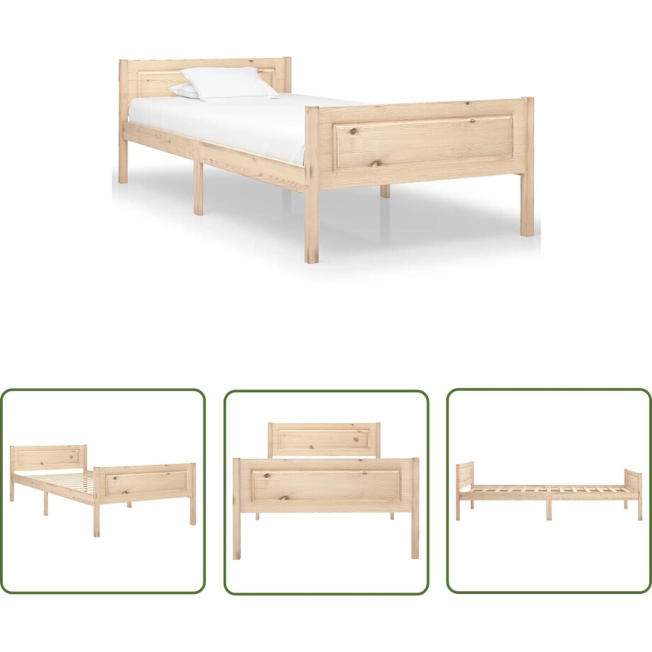 vidaXL Grenenhouten Bed Frame - Slaapkamers Meubels - Bedframe massief grenenhout 100x200 cm - Tweepersoons Bed - Bruine Bed - Hout Bed Frame vidaXL Grenenhouten Bed Frame - Slaapkamers Meubels - Bedframe massief grenenhout 100x200 cm - Tweepersoons Bed - Bruine Bed - Hout Bed Frame afbeelding 1