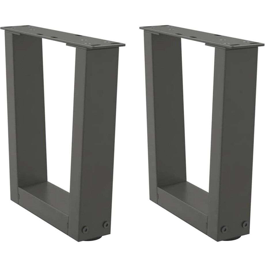 vidaXL - Salontafelpoten - 2 - st - V-vormig - 40x(30-31,3) - cm - staal - antraciet afbeelding 1