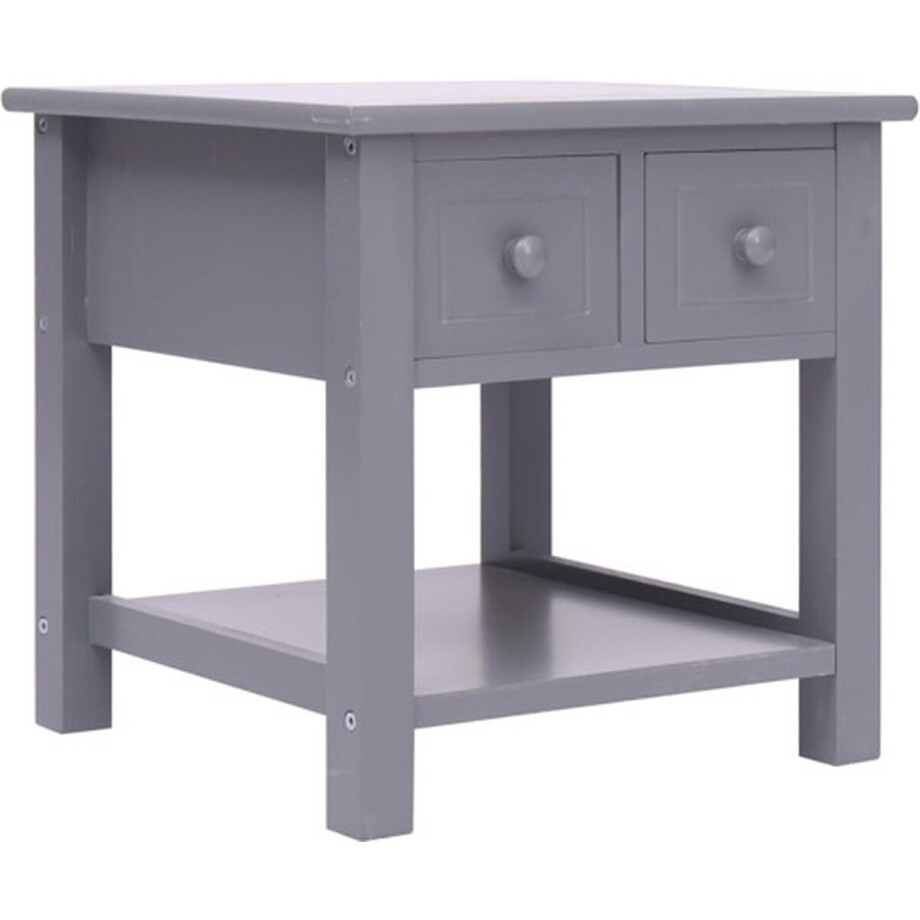 vidaXL - Bijzettafel - 40x40x40 - cm - paulowniahout - grijs vidaXL - Bijzettafel - 40x40x40 - cm - paulowniahout - grijs afbeelding 1