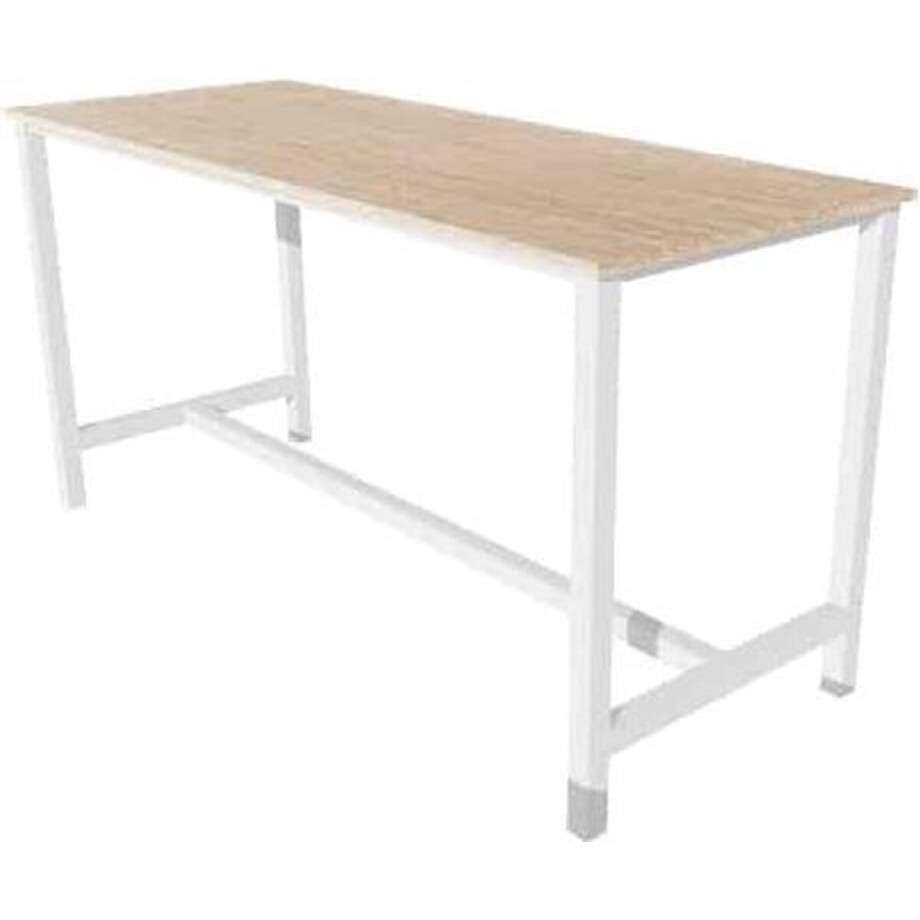 Domino Basic statafel, 160 x 80 cm., vaste hoogte 110 cm., uitgevoerd met versterkt H-onderstel met 50/50 mm. vierkante buispoten met steldoppen, onderstel staal zwart RAL 9011, blad 25 mm. melamine havana/ kersen licht Domino Basic statafel, 160 x 80 cm., vaste hoogte 110 cm., uitgevoerd met versterkt H-onderstel met 50/50 mm. vierkante buispoten met steldoppen, onderstel staal zwart RAL 9011, blad 25 mm. melamine havana/ kersen licht afbeelding 1