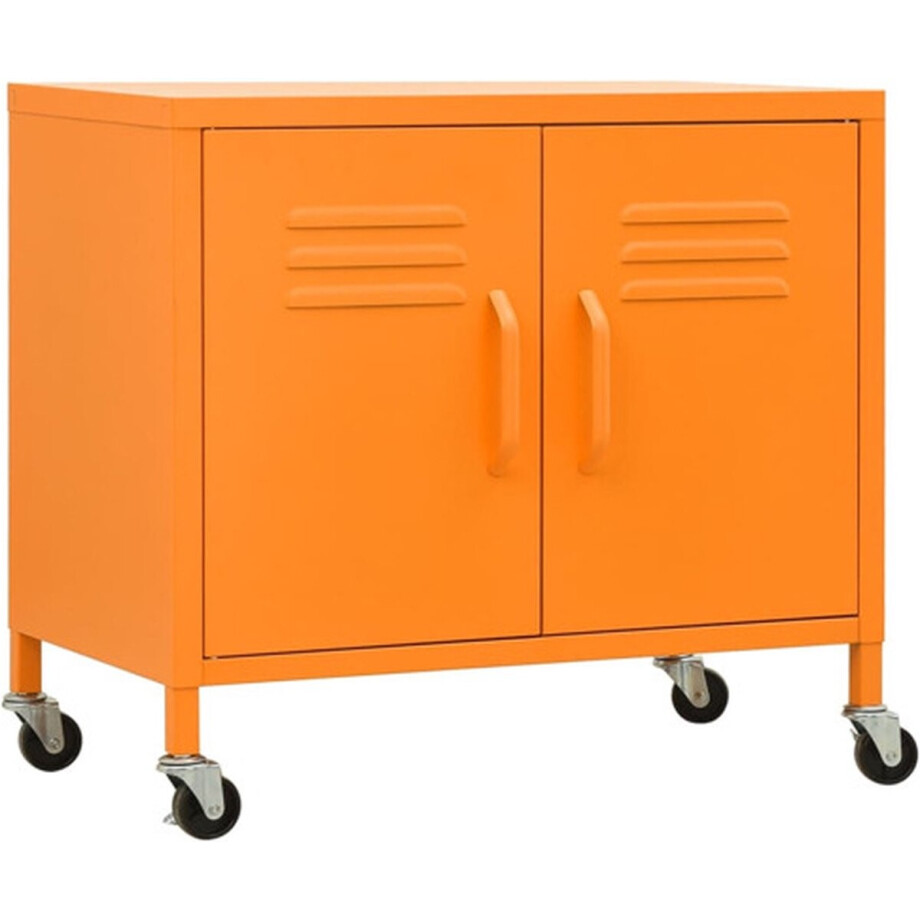 vidaXL - Opbergkast - 60x35x56 - cm - staal - oranje vidaXL - Opbergkast - 60x35x56 - cm - staal - oranje afbeelding 1