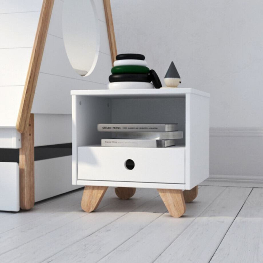 Artistiq Nachtkastje 'Oniel' kleur wit Artistiq Nachtkastje 'Oniel' kleur wit afbeelding 1