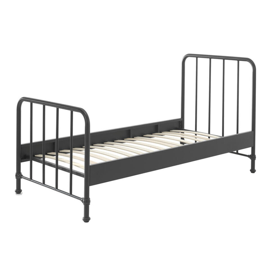 Leen Bakker - Vipack Bed Bronxx - 90x200 Cm - Metaal - Zwart - 208x98.5x110 Cm afbeelding 1