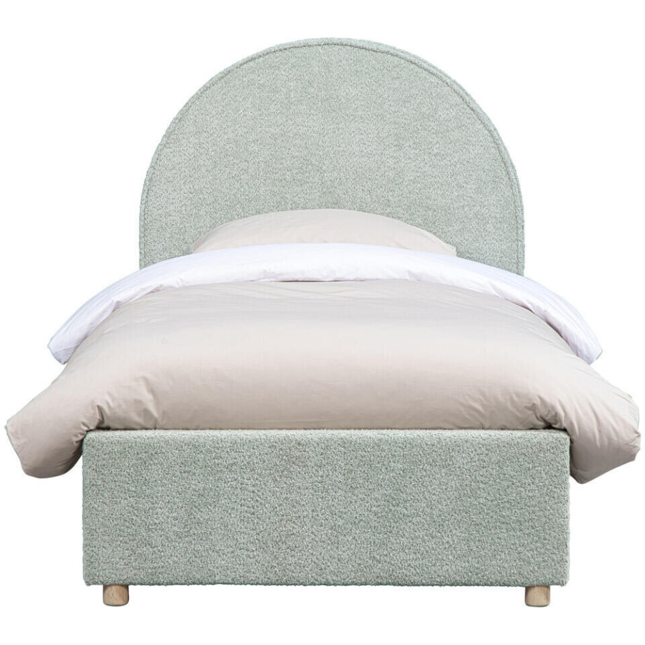 Leen Bakker - Vipack Bed Moon Met Opbergruimte - Mint - 90x200 Cm - Stof - Groen afbeelding 1