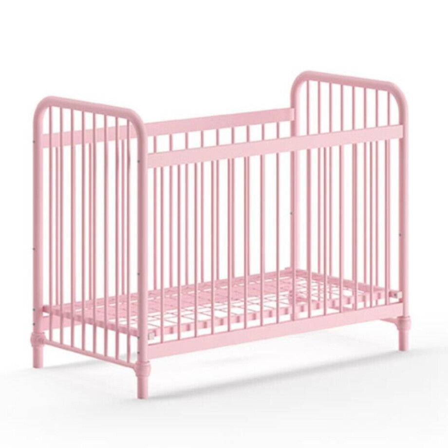 Leen Bakker - Vipack Babybed Bronxx - 60x120cm - Misty Pink - Metaal - Roze afbeelding 1