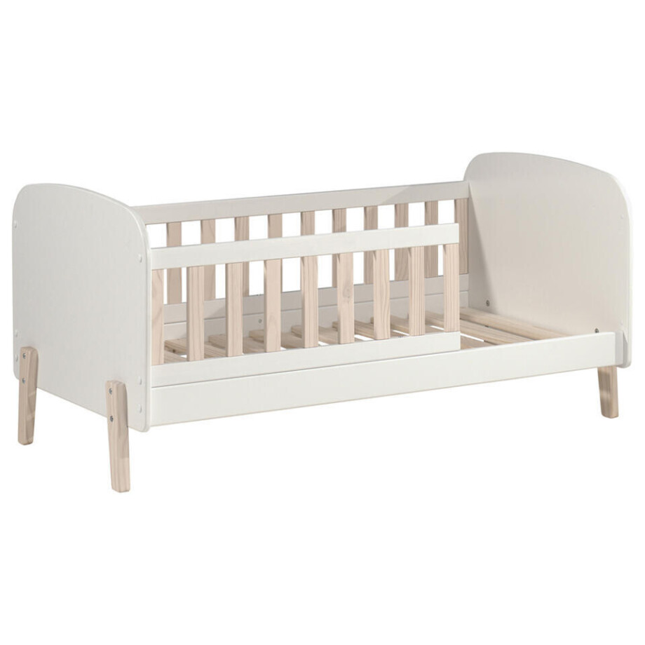 Leen Bakker - Vipack Peuterbed Kiddy - 68x77x148 Cm - MDF/Grenenhout - Wit - 148.2x77x68 Cm afbeelding 1