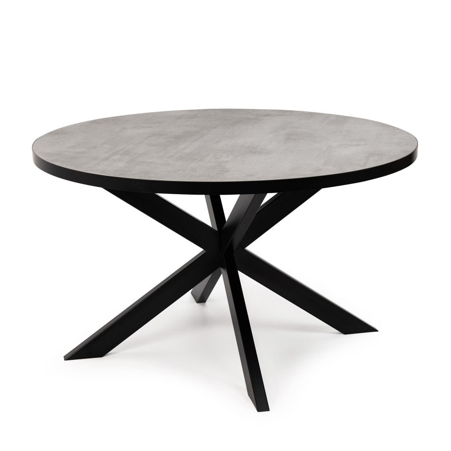 Stalux Ronde eettafel 'Daan' 148cm, kleur zwart / beton afbeelding 