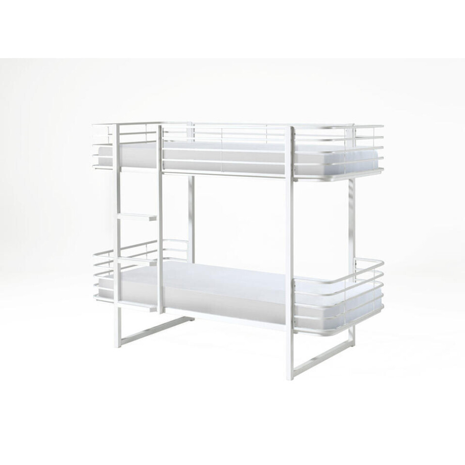 Leen Bakker - Vipack Stapelbed Oscar - 166x104x205 Cm - Metaal - Wit Leen Bakker - Vipack Stapelbed Oscar - 166x104x205 Cm - Metaal - Wit afbeelding 1